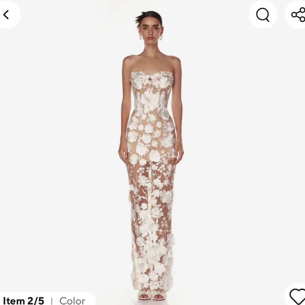 Elegant Floral Strapless Dress